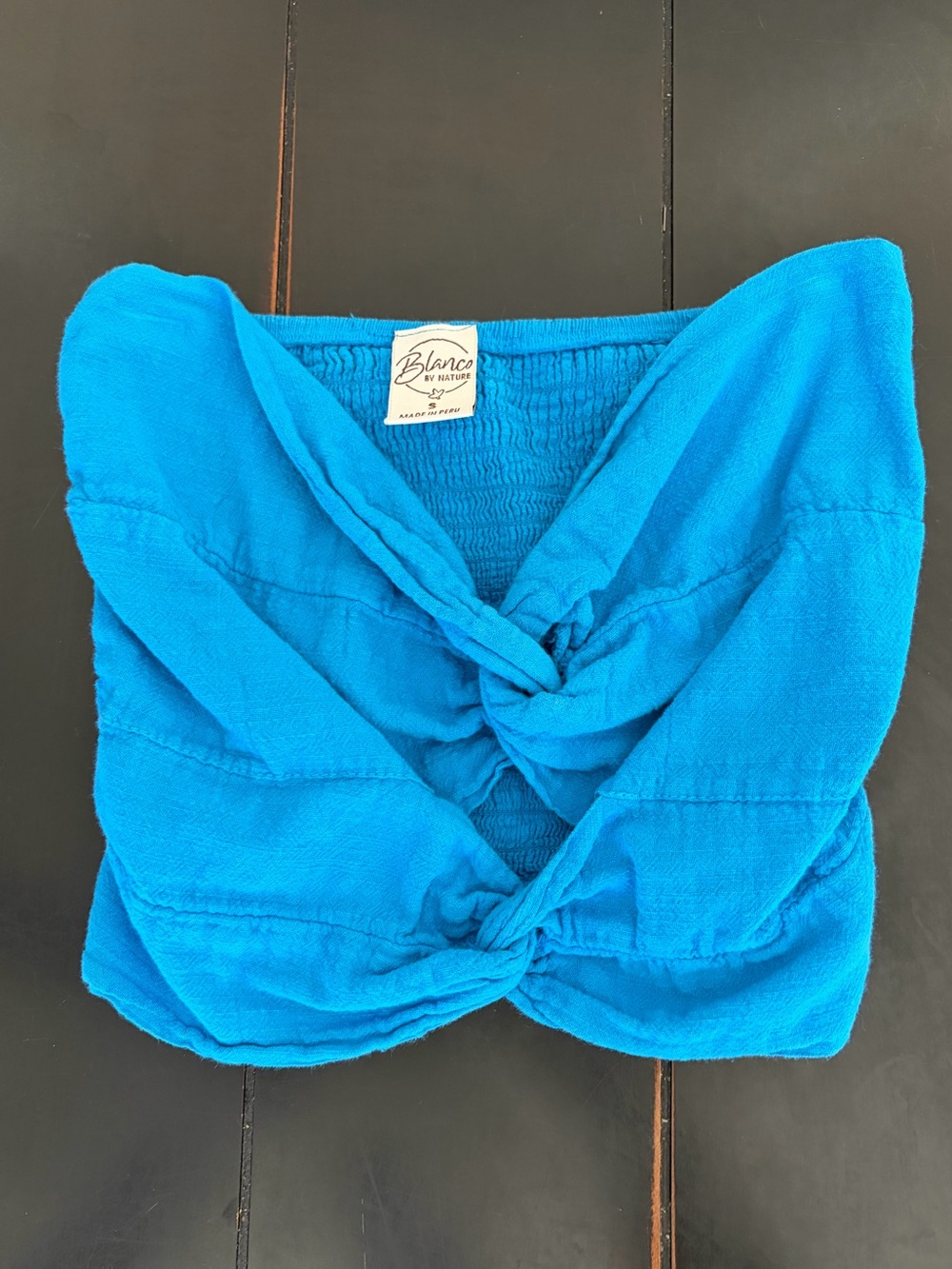 🌟 Blanco by Nature Bright Blue Twist-Front Crop Top